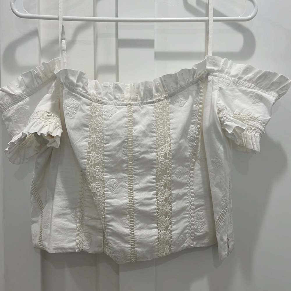 White off the shoulder corset top